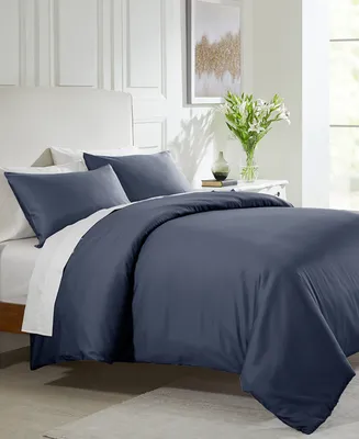 Luxury Queen Duvet Cover Only - 400 Thread Count 100% Cotton Sateen Comforter Cover, Button Closure and Corner Ties by California Design Den - Queen