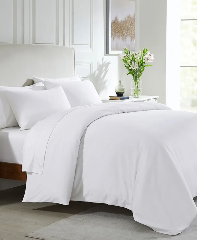Luxury Duvet Cover Only - 400 Thread Count 100% Cotton Sateen Comforter Cover, Button Closure and Corner Ties by California Design Den