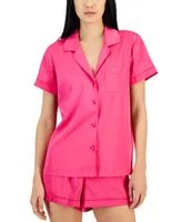 I.n.c. International Concepts Women's 2-Pc. Stretch Satin Notch Collar Pajamas Set, Created for Macy's