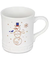 Le Creuset Stoneware Coffee Mug Noel Snowman 14 oz.