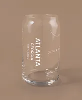 Narbo The Can Atlanta Map 16 oz Everyday Glassware, Set of 2