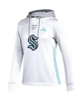 Women's adidas White Seattle Kraken Refresh Skate Lace Aeroready Pullover Hoodie