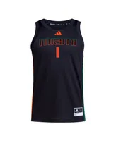 Men's adidas #1 Miami Hurricanes Swingman Jersey