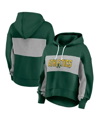 Women's Fanatics Green Oakland Athletics Filled Stat Sheet Pullover Hoodie