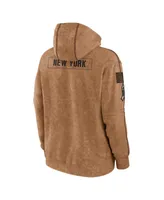 Men's Nike Brown Distressed New York Giants 2023 Salute To Service Club Pullover Hoodie