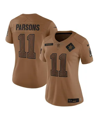 Women's Nike Micah Parsons Brown Distressed Dallas Cowboys 2023 Salute To Service Limited Jersey