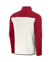 Men's Nfl x Darius Rucker Collection by Fanatics Scarlet, Cream San Francisco 49ers Micro Fleece Quarter-Snap Jacket