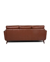 Nice Link Ava 84" Mid-Century Modern Leather Sofa