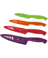 Cook N Home 9-Piece Ceramic Knife Set with Sheaths, Multicolor