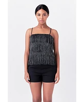 Women's Fringe Tiered Top