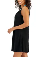 J Valdi Women's O-Ring Textured Tank Top Cover-Up Dress