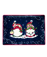 Holiday Magic Gnomes Rectangular Platter, 14" x 10"