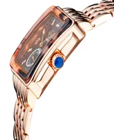 GV2 by Gevril Women's Bari Tortoise Rose Gold-Tone Stainless Steel Watch 34mm