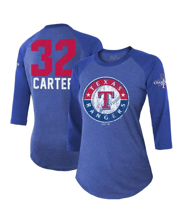 Women's Majestic Threads Evan Carter Royal Texas Rangers 2023