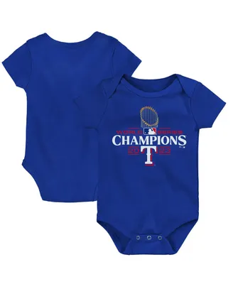 Infant Boys and Girls Fanatics Royal Texas Rangers 2023 World Series Champions Official Logo T-shirt