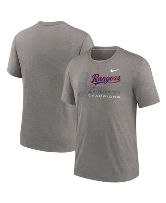 Men's Nike Heather Gray Texas Rangers 2023 World Series Champions Tri-Blend T-shirt
