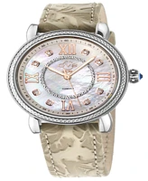 GV2 by Gevril Women's Marsala Cream Leather Watch 37mm