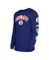 Men's New Era Blue Brooklyn Nets 2023/24 City Edition Long Sleeve T-shirt