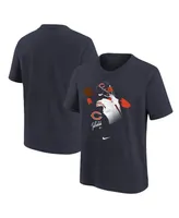 Big Boys Nike Justin Fields Navy Chicago Bears Local Player Name and Number T-shirt