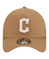 Men's New Era Khaki Cleveland Guardians A-Frame 9FORTY Adjustable Hat