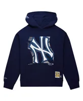 Women's Mitchell and Ness Navy New York Yankees Cooperstown Collection Big Face 7.0 Pullover Hoodie