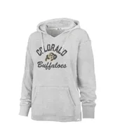 Women's '47 Brand Gray Distressed Colorado Buffaloes Wrapped Up Kennedy V-Neck Pullover Hoodie