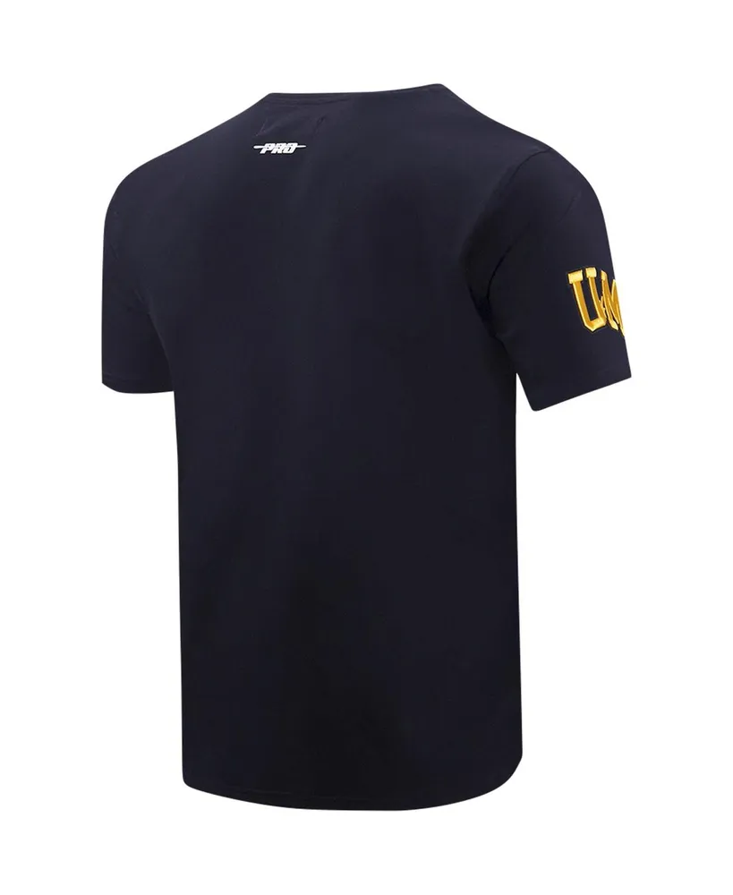 Men's Pro Standard Navy Michigan Wolverines Classic Stacked Logo T-shirt