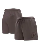 Women's Pro Standard Brown Philadelphia Phillies Neutral Fleece Shorts