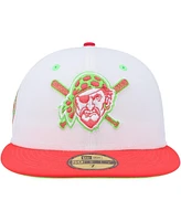 Men's New Era White, Coral Pittsburgh Pirates Three Rivers Stadium 30th Anniversary Strawberry Lolli 59FIFTY Fitted Hat