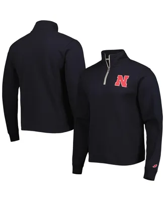 Men's League Collegiate Wear Black Nebraska Huskers Stack Essential Lightweight Fleece Quarter-Zip Sweatshirt