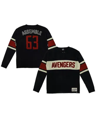 Men's Navy Marvel Avengers Logo Varsity Sweater