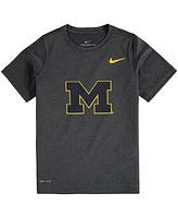 Big Boys Nike Anthracite Michigan Wolverines Logo Legend Performance T-shirt