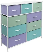 Sorbus 9 Drawers Dresser - Furniture Storage for Bedroom, Closet, Office Organization Steel Frame, Wood Top, Fabric Bins