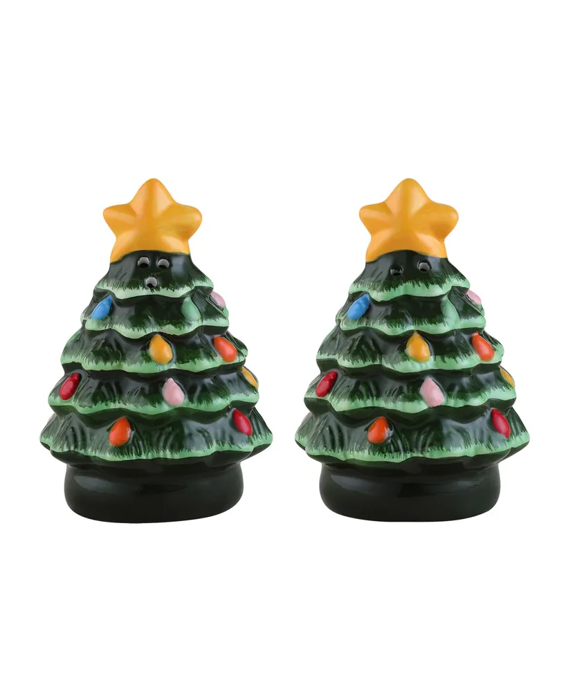 3.75" Nostalgic Ceramic Tree Salt Pepper Shakers