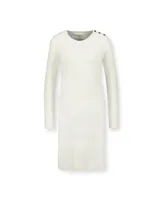 Hope & Henry Womens' Cable Sweater Dress with Elbow Patches