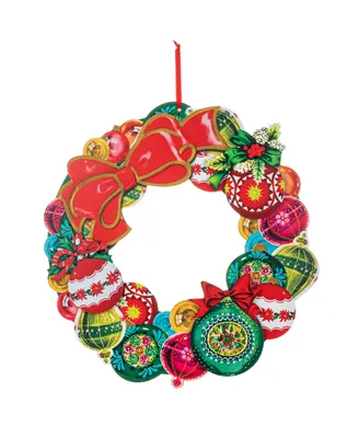 19" Wooden Wreath Vintage-Like Ornament