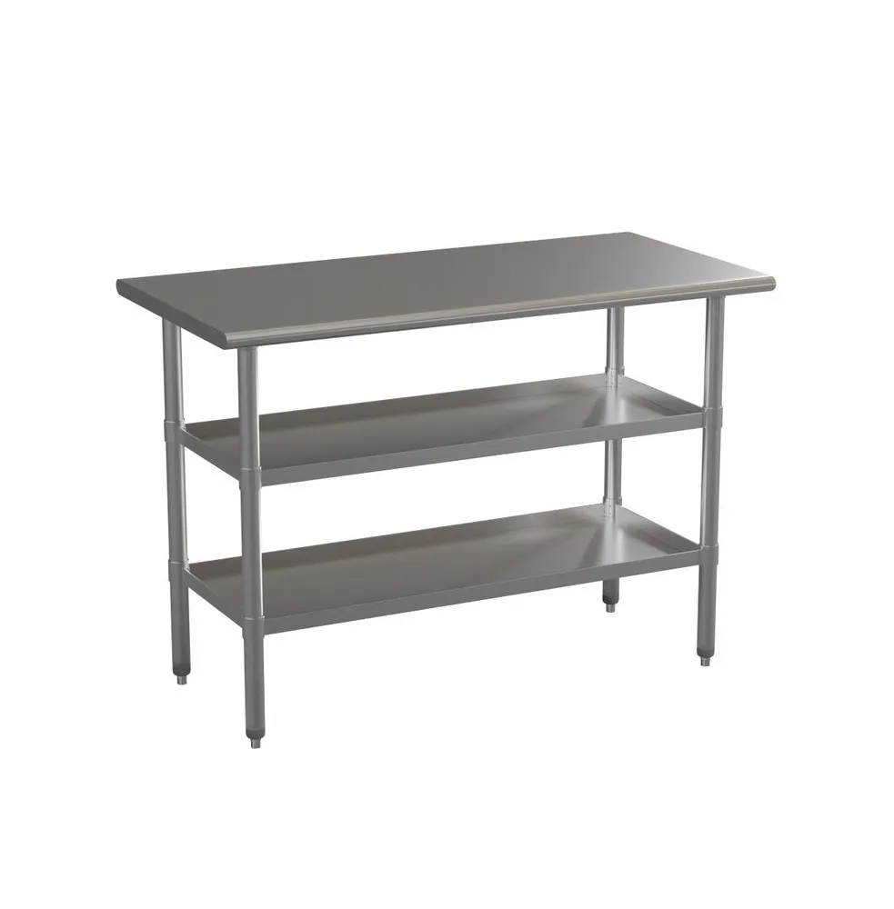 Nsf Certified Stainless Steel 18 Gauge Work Table With 2 Undershelves