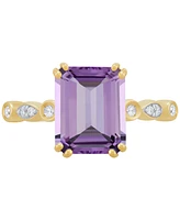 Amethyst (3-1/20 ct. t.w.) & Diamond (1/20 Ring 14K Yellow Gold (Also Citrine, Blue Topaz, Garnet)