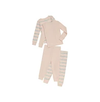 Infant Girls 4-Piece Mix n Match Long Sleeve Top and Jogger Pants Waffle Pajama Set