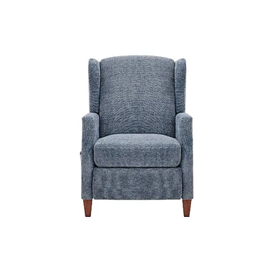 Wingback Fabric Push Back Recliner with Rivet Detailing