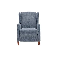 Wingback Fabric Push Back Recliner with Rivet Detailing