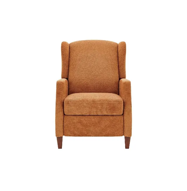 Colamy Wingback Fabric Push Back Recliner with Rivet Detailing