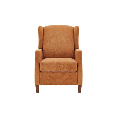 Wingback Fabric Push Back Recliner with Rivet Detailing