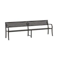 Twin Patio Bench 96.9" Black Steel