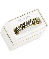 On 34th Gold-Tone Leopard Enamel Bangle Bracelet, Created for Macy's