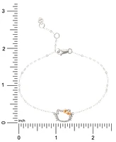 Hello Kitty Diamond Silhouette Link Bracelet (1/20 ct. t.w.) in 10k White & Rose Gold