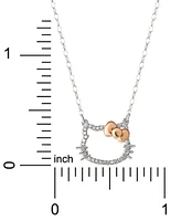 Hello Kitty Diamond Silhouette Pendant Necklace (1/20 ct. t.w.) in 10k White & Rose Gold, 16" + 2" extender