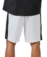Reebok Men's Regular-Fit Mesh-Panel Satin Basketball Shorts
