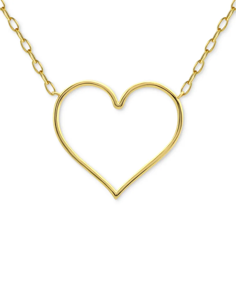 Giani Bernini Open Heart Pendant Necklace, 16" + 2" Extender, Created for Macy's