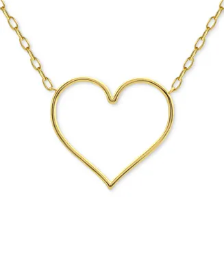 Giani Bernini Open Heart Pendant Necklace, 16" + 2" Extender, Created for Macy's